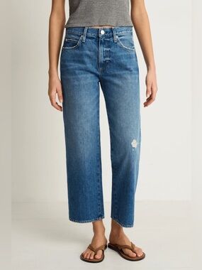 AMO Billie Jeans Mid Rise Straight Leg in Warmth Wash Size 27